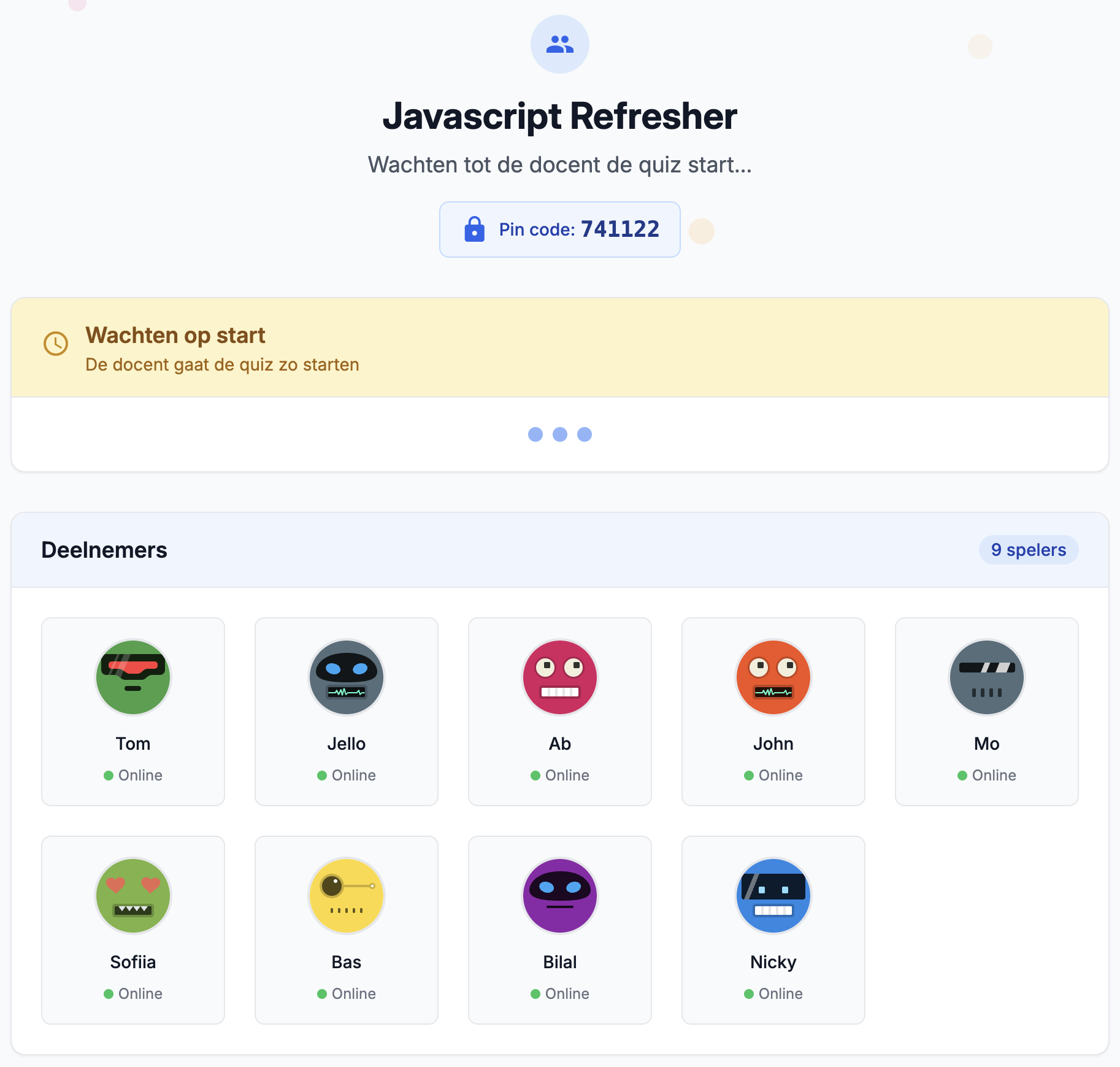 Quiz leerling lobby